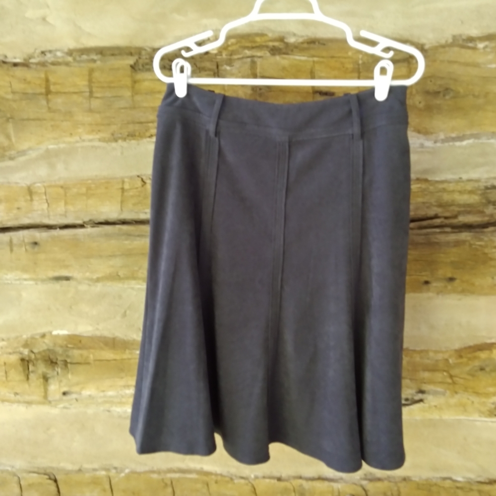Larry Levine Dark Gray A-Line Skirt